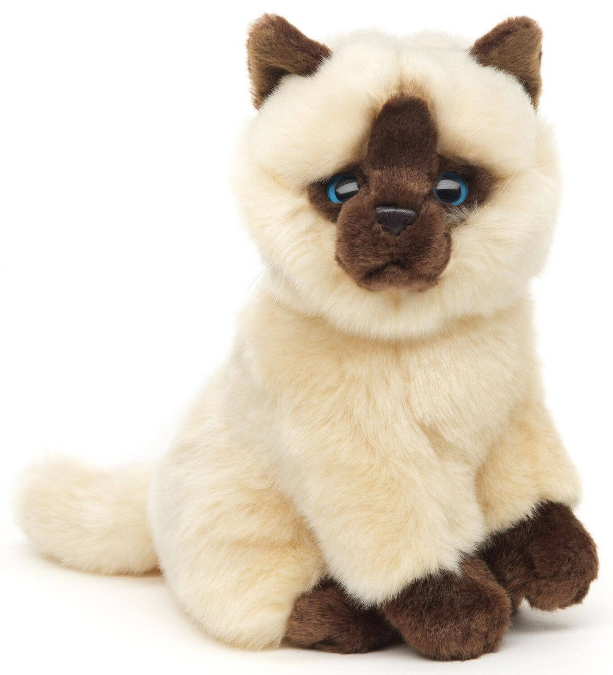 Sitting beige Siamese cat plush toy
