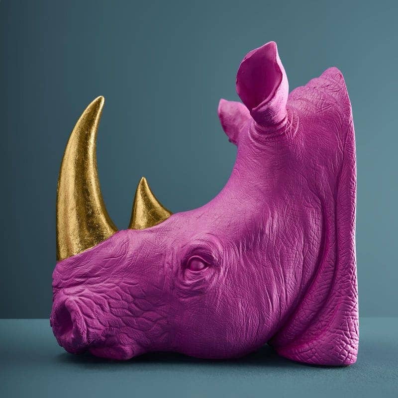 S/2 Neushoorn Boekensteunen, Magenta, 39,5 x 14,2 x 20,5 cm