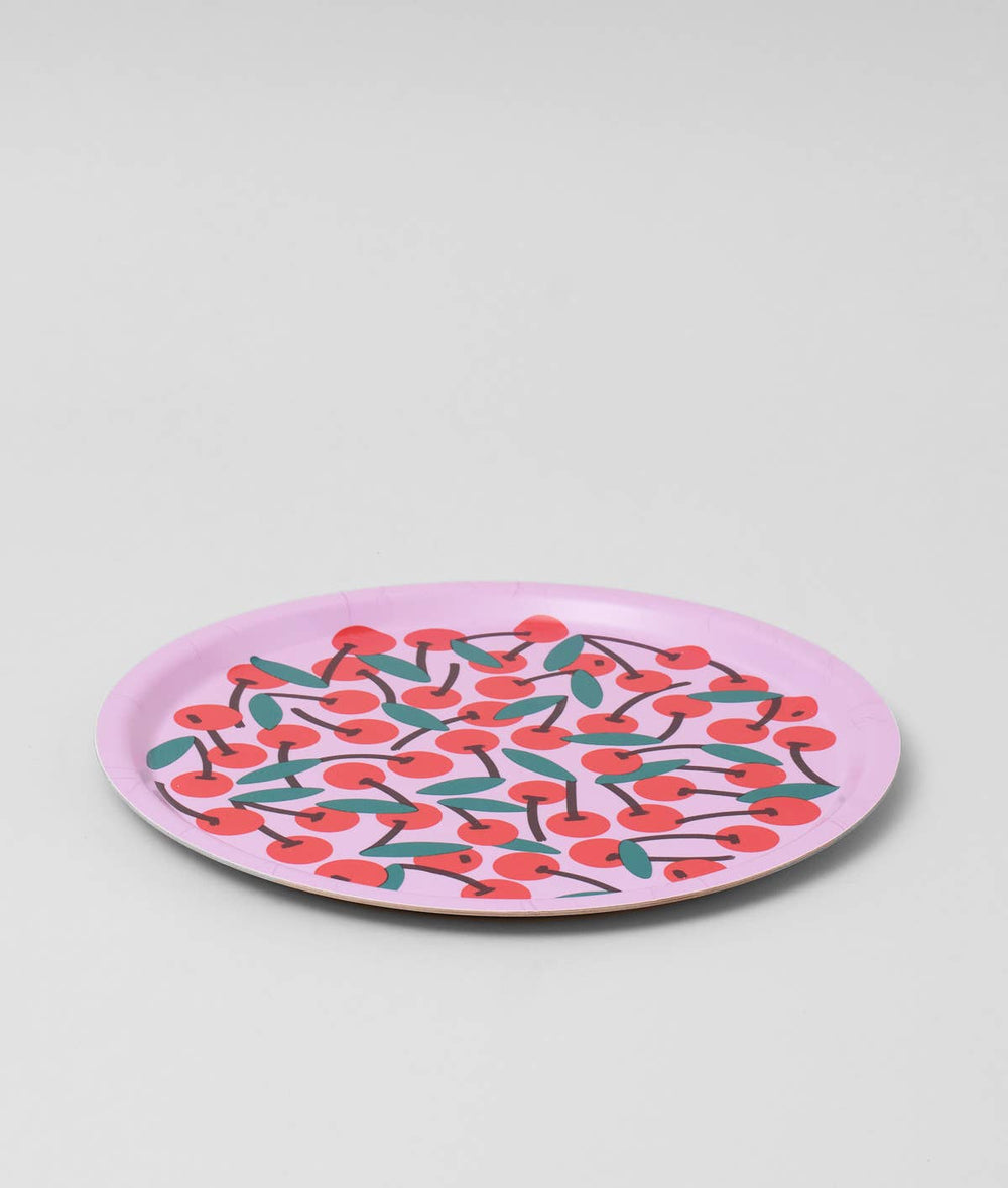 Plateau de Service Rond Cerises