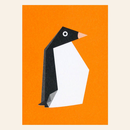 Origami Penguin Postcard