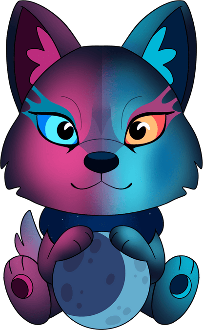 Galaxy Wolf Plush (9in)
