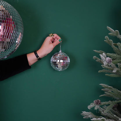 Boule de Noël Disco Argent - 10cm