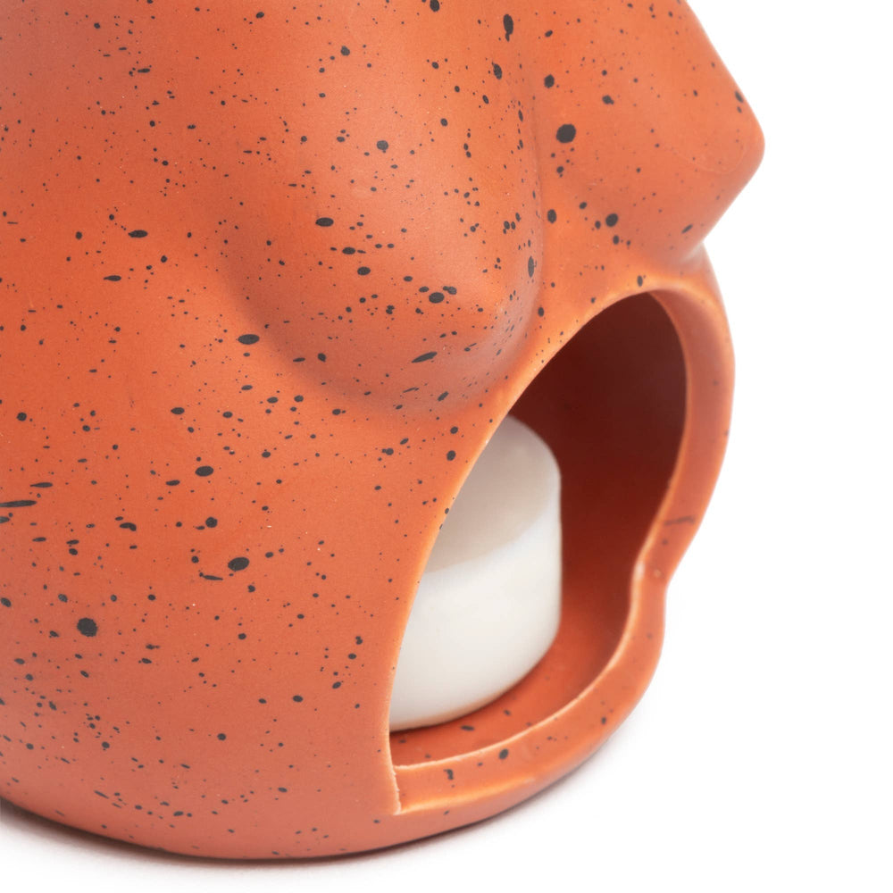 Bougeoir d'Ouverture en Terracotta Tits Peint à la Main