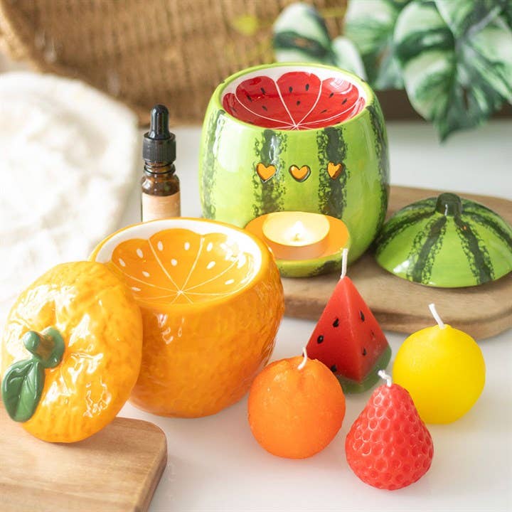 Set of 3 watermelon-shaped candles