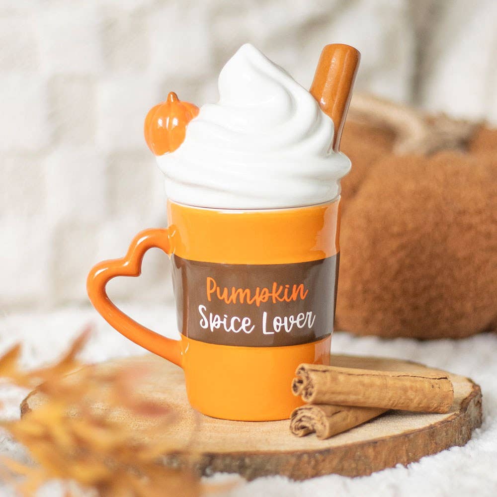Autumn Spiced Pumpkin Mug with Lid