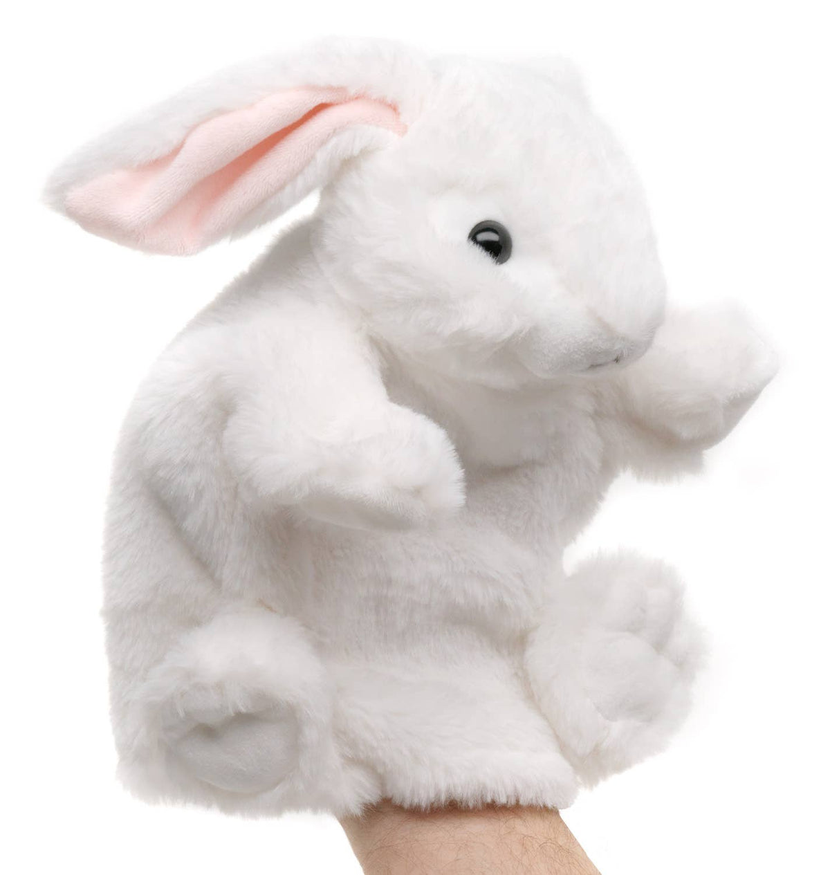White rabbit hand puppet