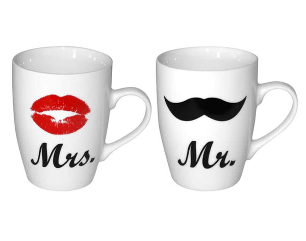 Set van 2 kopjes met meneer en mevrouw en badeendjes