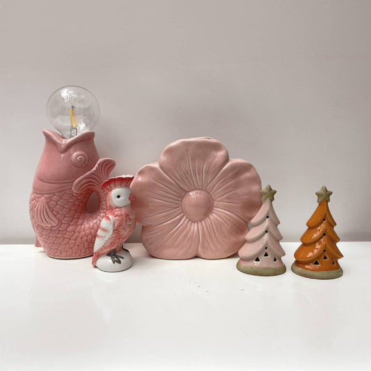 Pink LED fish decoration, battery operated L13.5 W8.2 H27cm