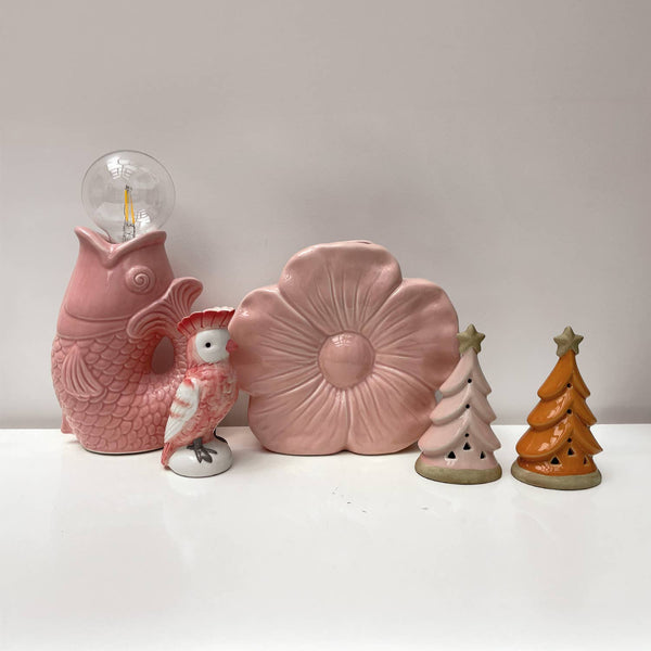 Pink LED fish decoration, battery operated L13.5 W8.2 H27cm