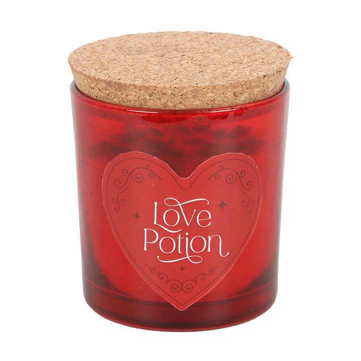 Bougie en cristaux Rouge Jaspe parfum framboise « Love Potion » pour la Saint-Valentin