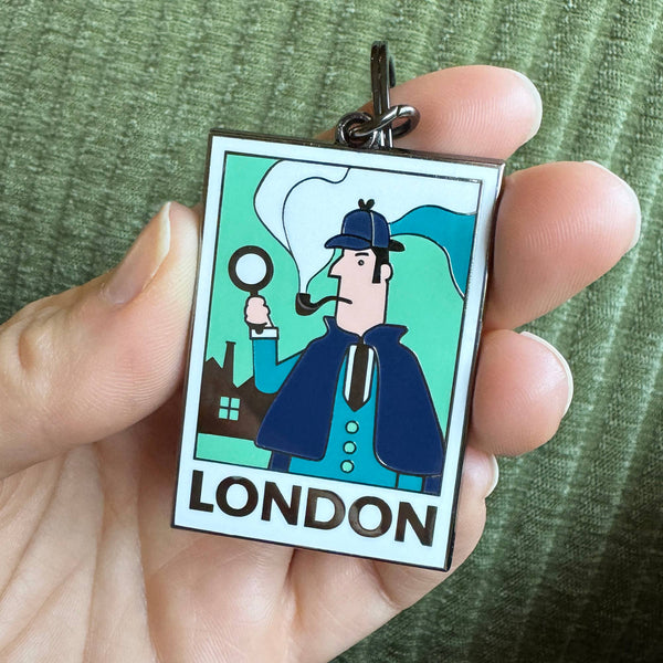 Sherlock Holmes Keychain, London Literary Book Keychain