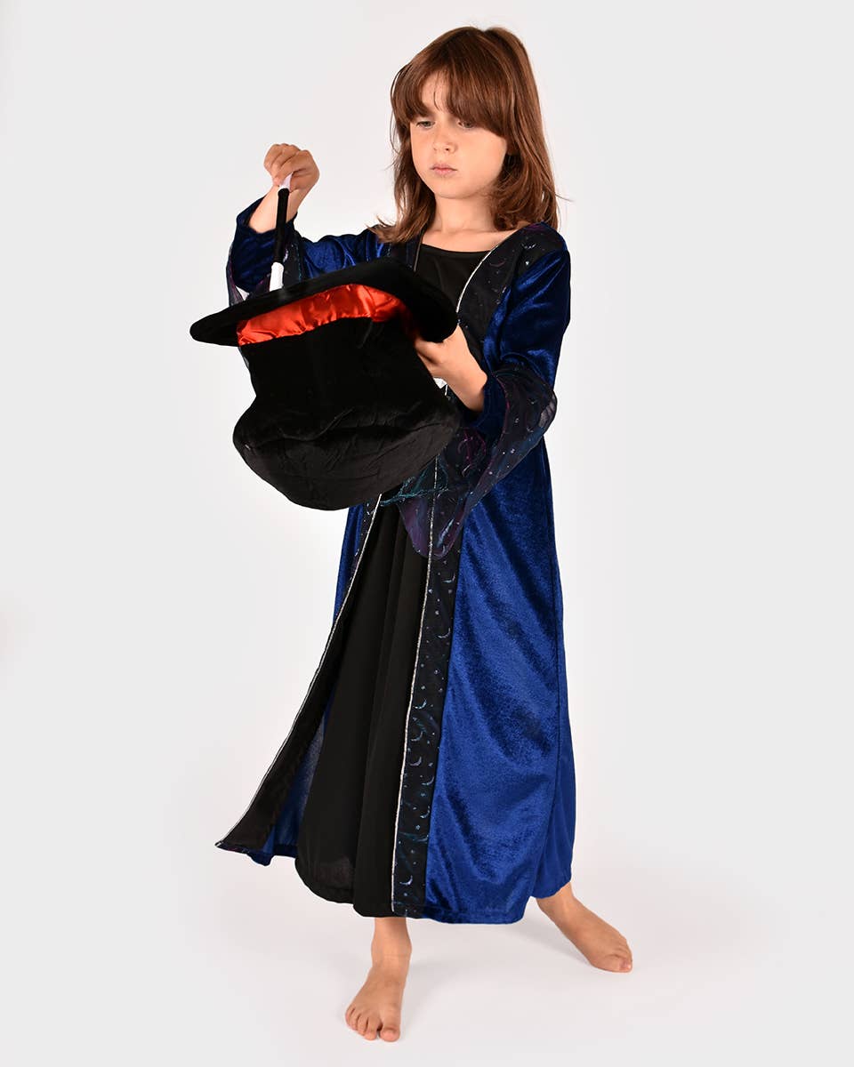 Chapeau de magicien avec lapin et baguette, taille ajustable