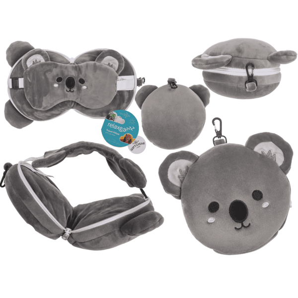 Pluche reiskussen voor kinderen met oogmasker - Koala