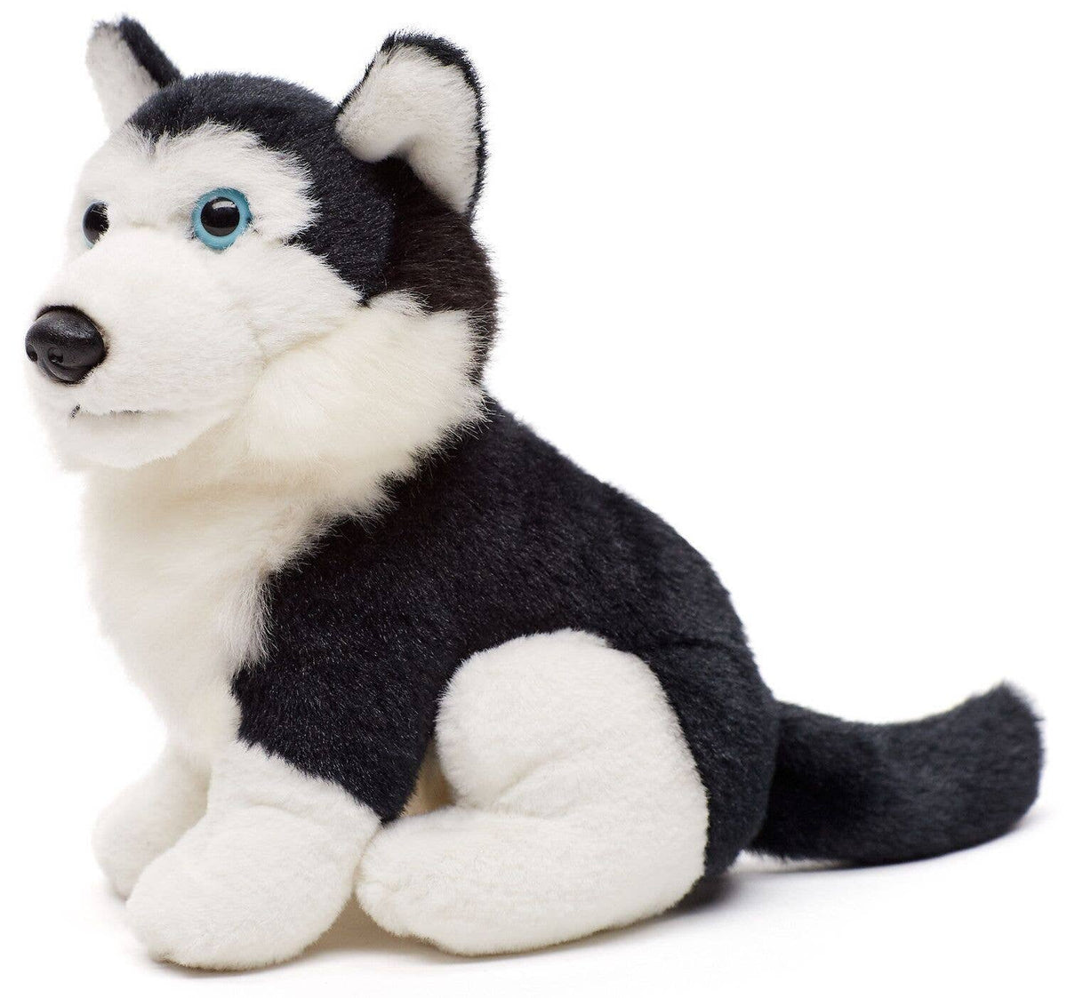 Sitting black husky plush