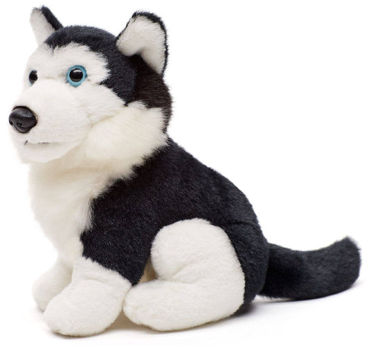 Black Husky plush sitting