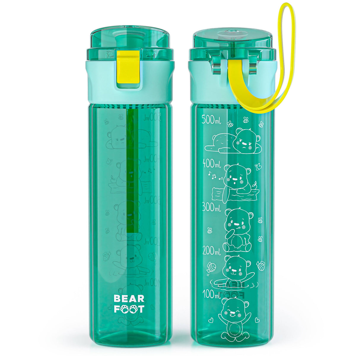 Kids' water bottle, 500ml, lightweight - Logo-mint