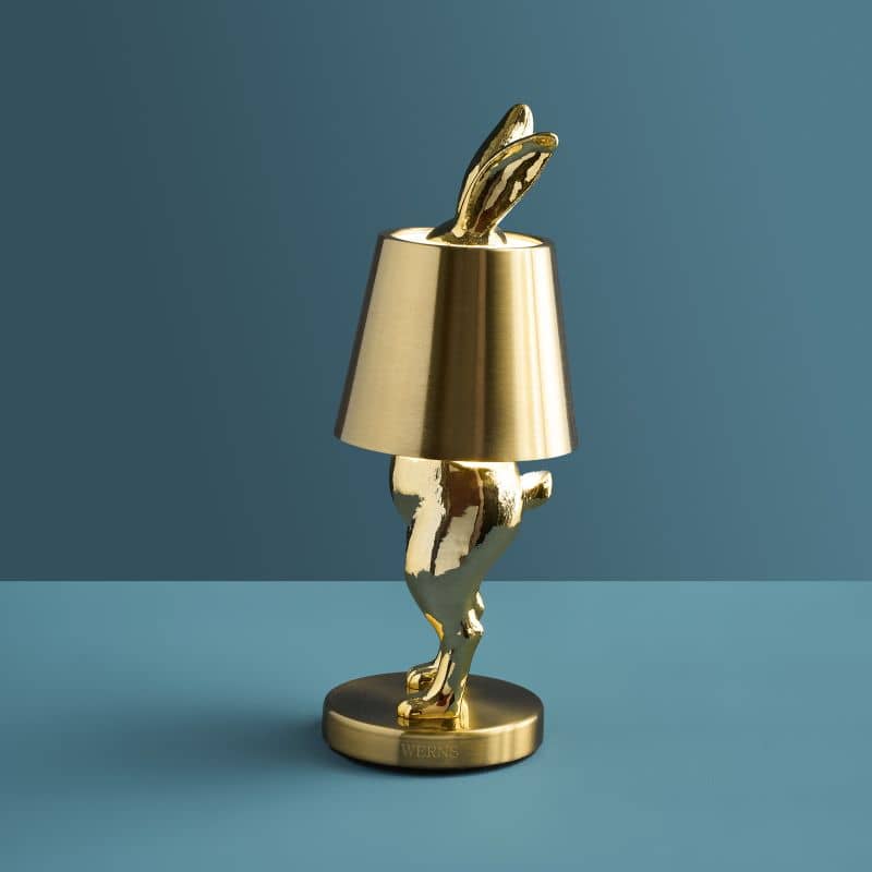 LED-tafellamp met konijnenmotief, goudkleurig