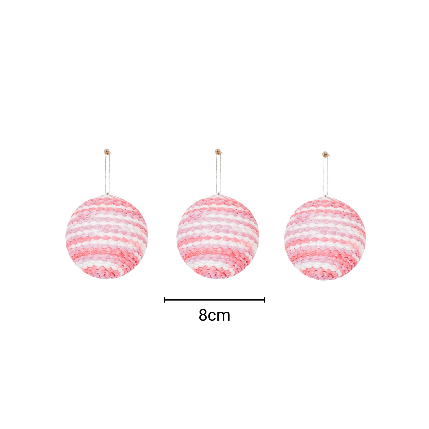 Christmas hangers, Christmas baubles, foam, neon pink, S3, 8 cm