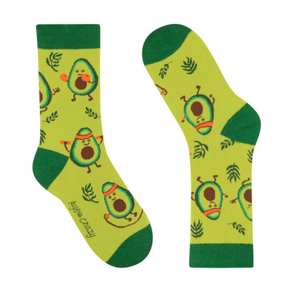 Kids' cotton socks, durable and fun. Avocado