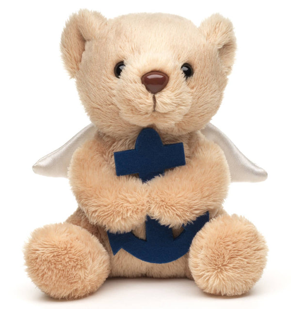Ourson ange gardien avec ancre bleue - Peluche Uni Toys