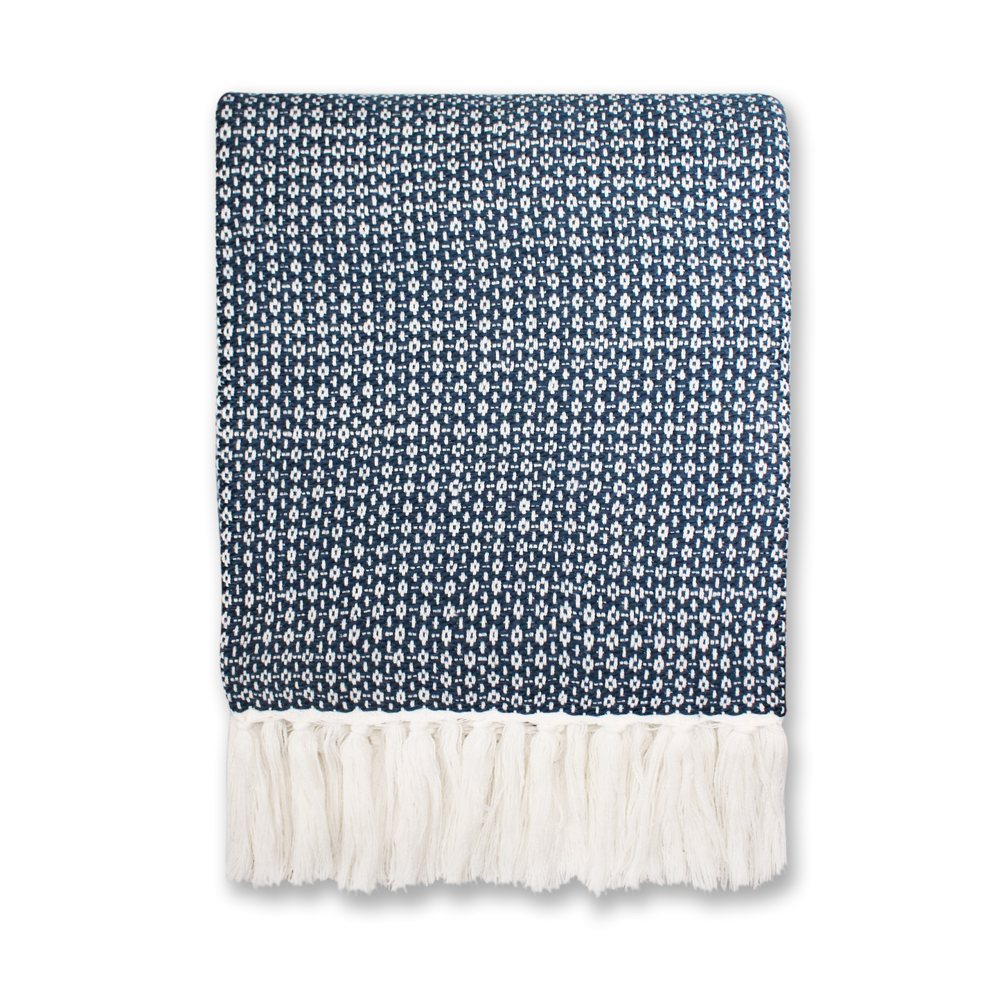 Deken (125 x 150 cm) - Ayla (Druk marineblauw)