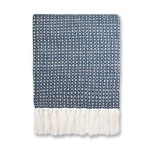Plaid Ayla bleu marine - 125 x 150 cm