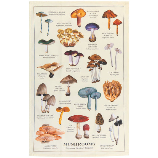 Mushroom pattern tea towel from Now Designs