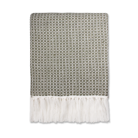 Plaid Ayla vert mousse - 125 x 150 cm