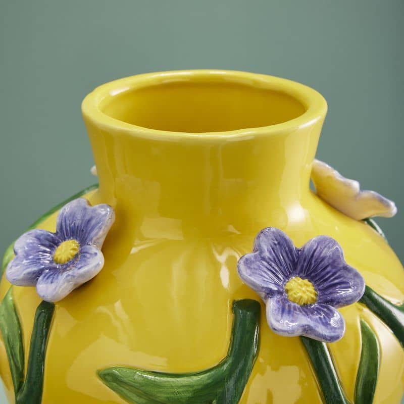 Mr. Flowers Vase, Dolomite Yellow, 23 x 23 x 26 cm