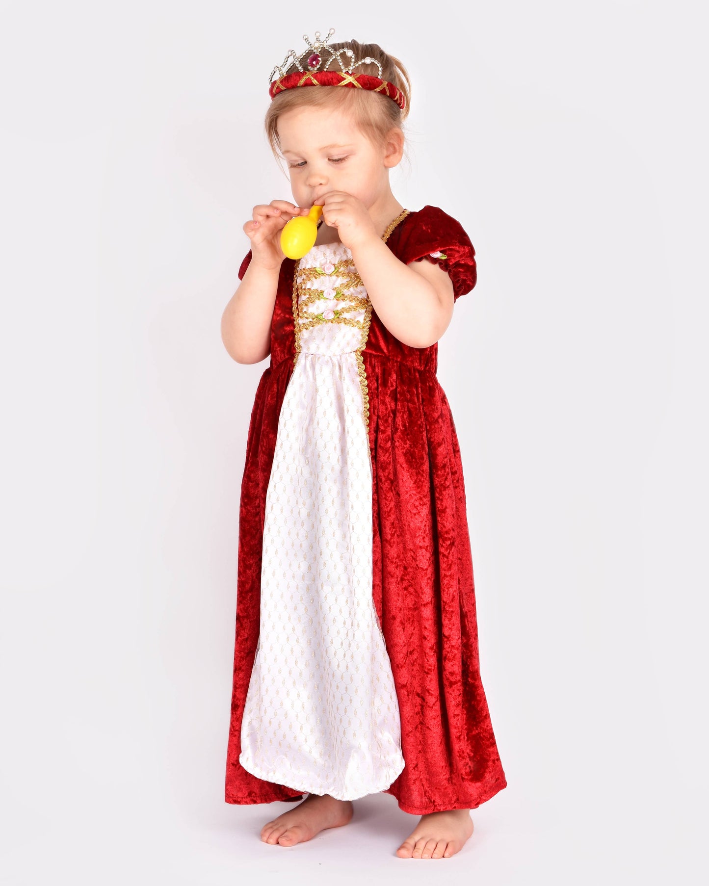 Princess dress in red velvet, size 110-116 cm (4-6 years)