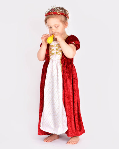Princess dress in red velvet, size 110-116 cm (4-6 years)