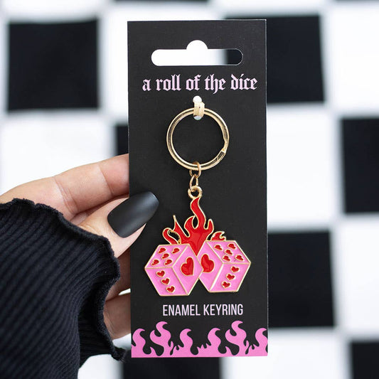 Flame Dice Keychain
