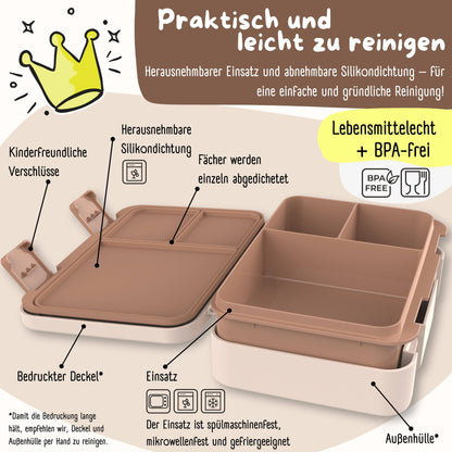 Compartmented Lunch Box, Lightweight & Leak-Proof - Safari Brown