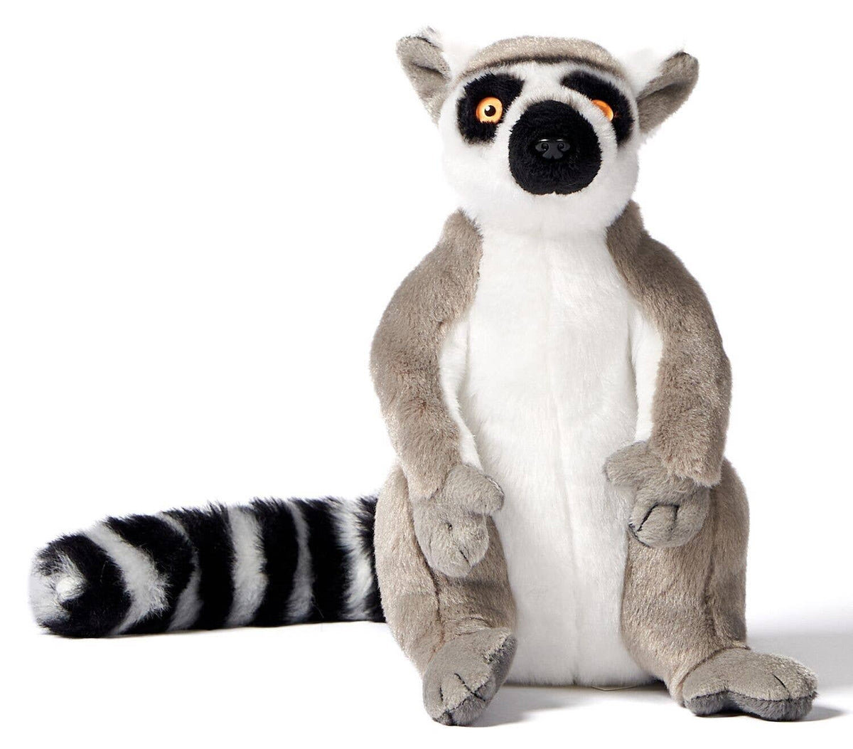 Sitting ring-tailed lemur plush toy without velcro