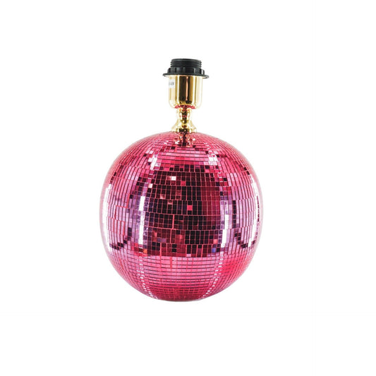 Lamp - Discobal - Glas - Roze - 20x20x20cm