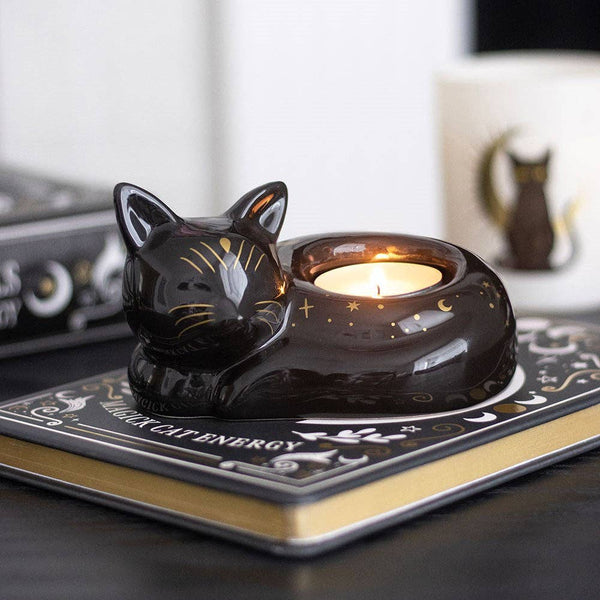 Black Cat Tealight Holder "Black Cat Magic"