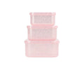 3 sprankelende roze glitter lunchboxen