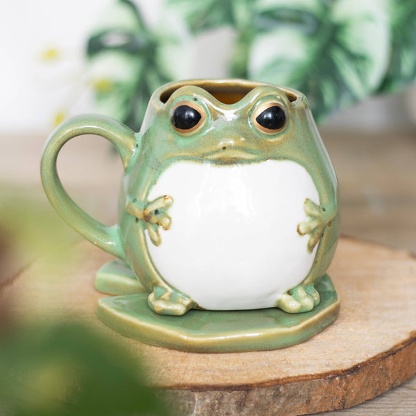 3D Frog Mug and Lily Pad Saucer