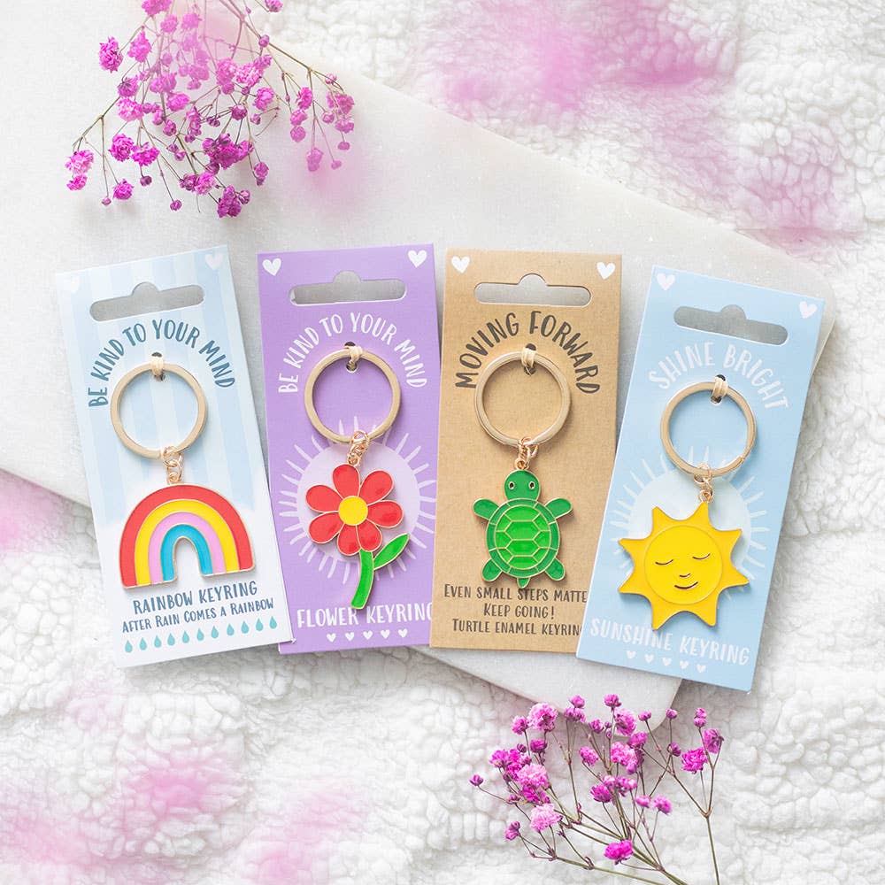 Flower keychain "Take care of your mind"