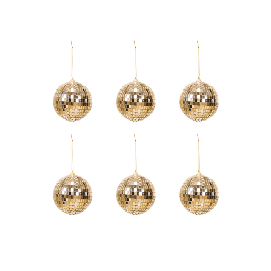 Boule de Noël Disco Or - 6-Pack