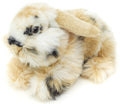 Peluche Lapin Tête de Lion Tricolore Couché
