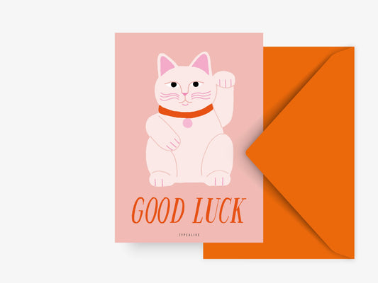Greeting Card - Lucky Cat "Good Luck"