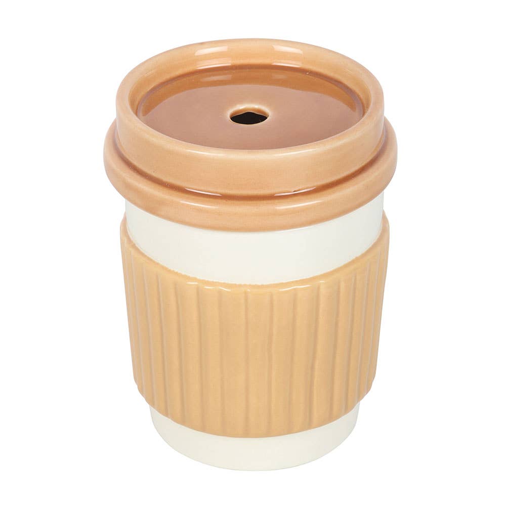 Coffee cup-shaped oil burner