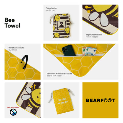 Large microfiber beach towel - Bee