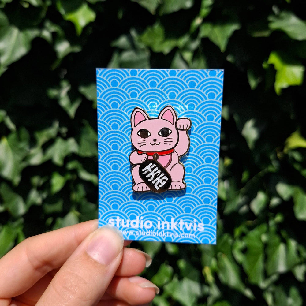 Pin’s Chat Chanceux Rose