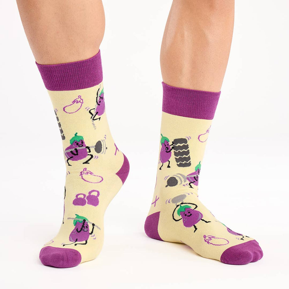 Sporty Eggplant Socks