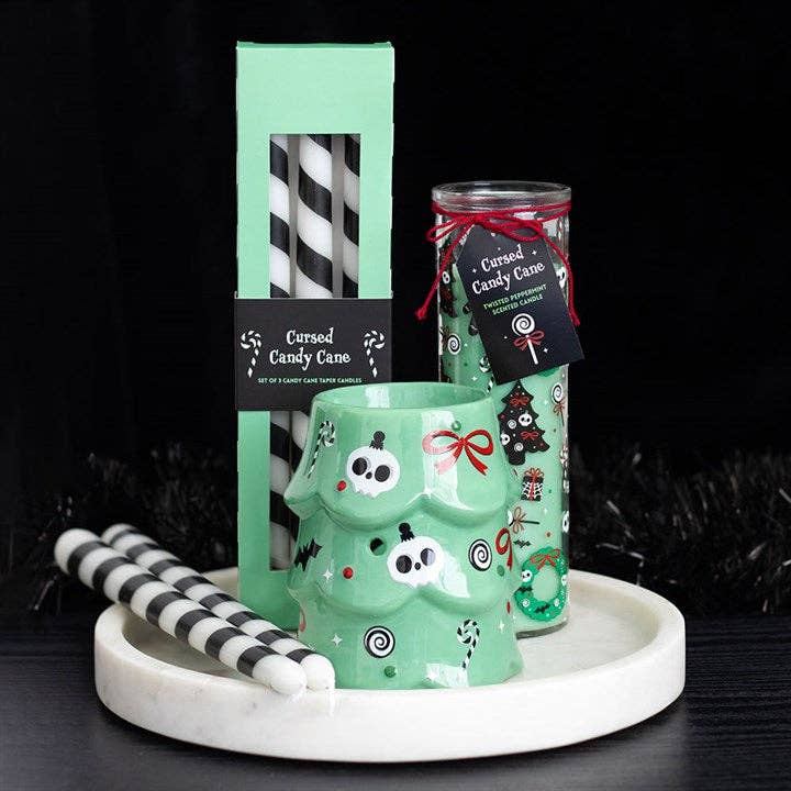 Black striped Creepmas candles
