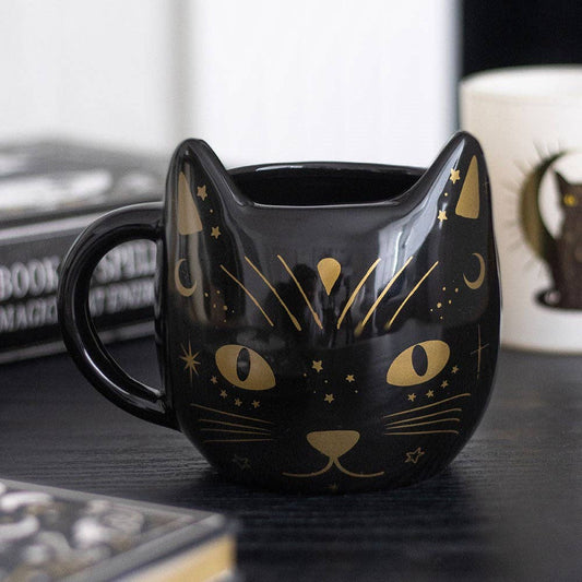 3D Black Cat Head Mug