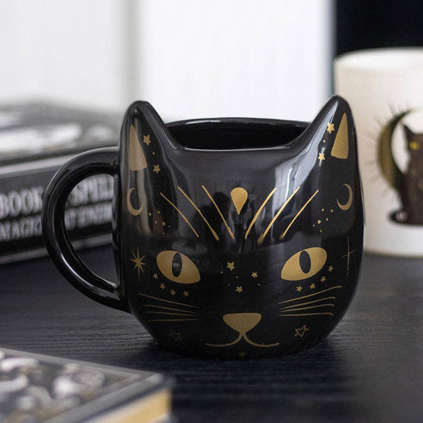 3D Black Cat Head Mug