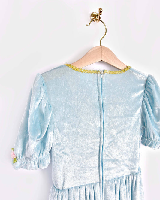 Light blue velvet princess dress 98-104 cm 2-4 years